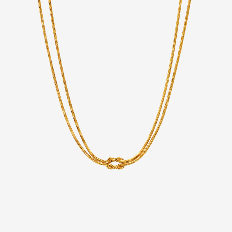 Linda Knot Double Necklace
