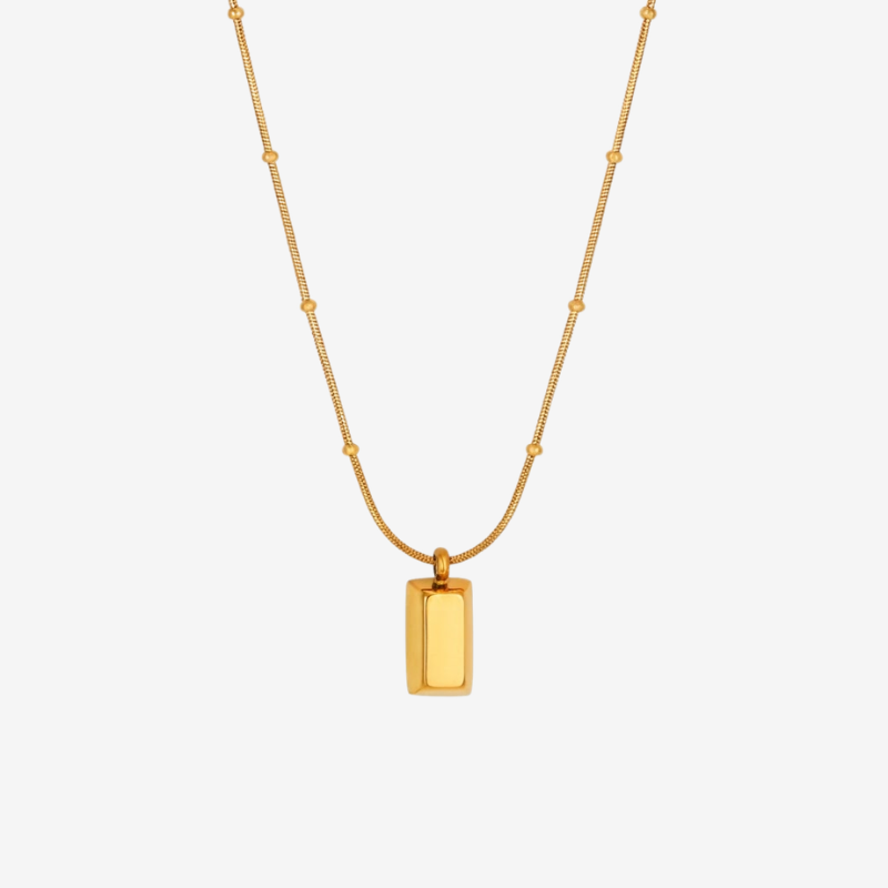 Golden Bar Pendant Necklace