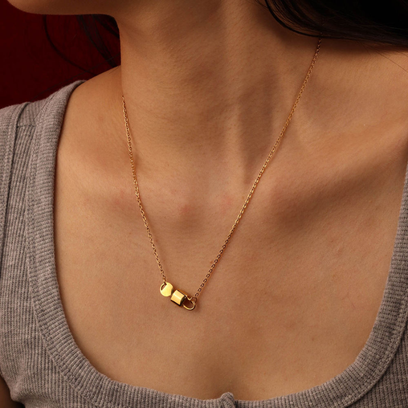 Lock & Key Pendant Necklace