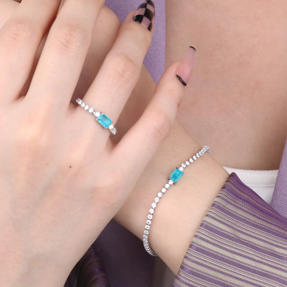 Azurée Bracelet & Ring Zircon Stone Set