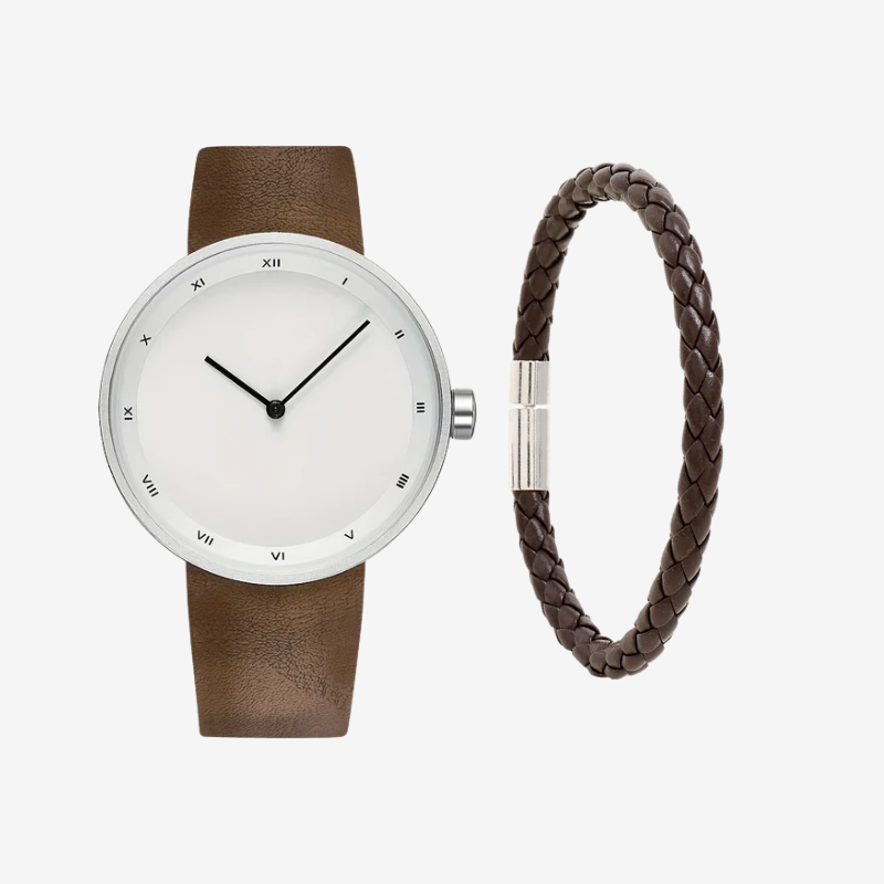 VAINCI™ Roman Équilibre White-Brown & Bracelet
