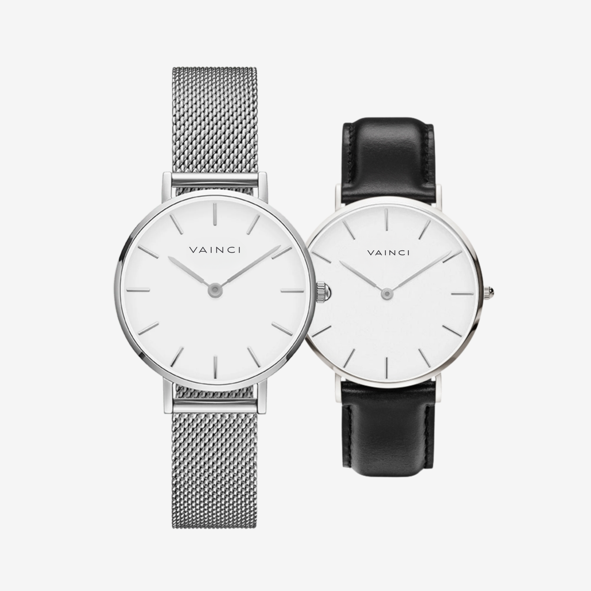 Valora + Noir Silver Watches