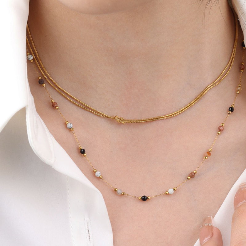 Linda Knot Double Necklace
