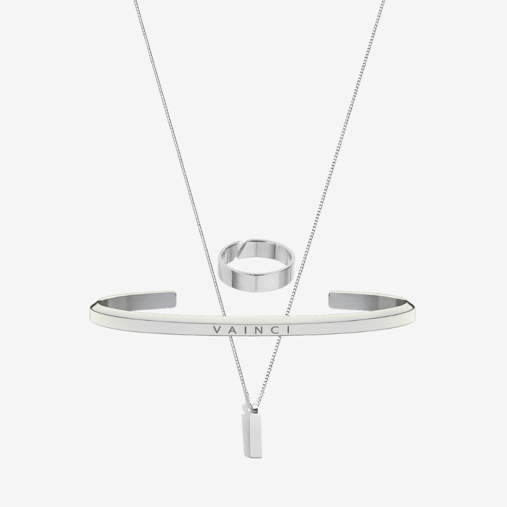 Valen Necklace + Linea Cuff + Plaza Ring