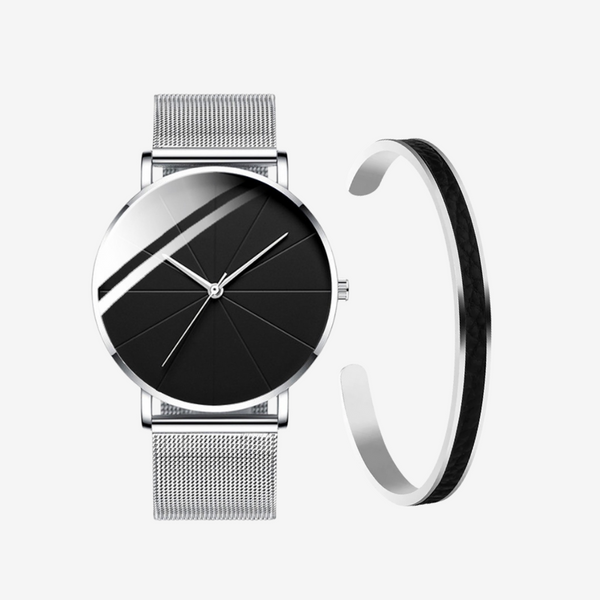 VAINCI™ Focus Silver-Black 40mm & Free Bracelet