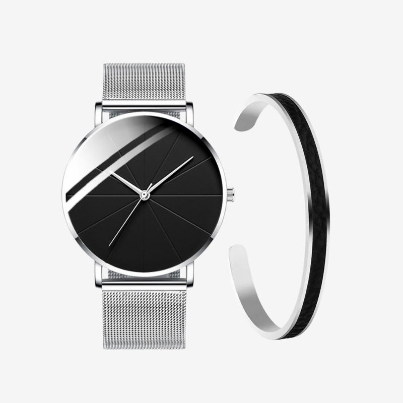 VAINCI™ Focus Silver-Black 40mm & Free Bracelet