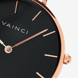 Vainci™ Valora Black & Rose Gold 40mm