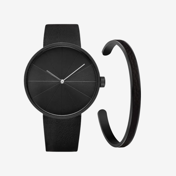 VAINCI™ Focus Black Vegan Leather & Free Bracelet
