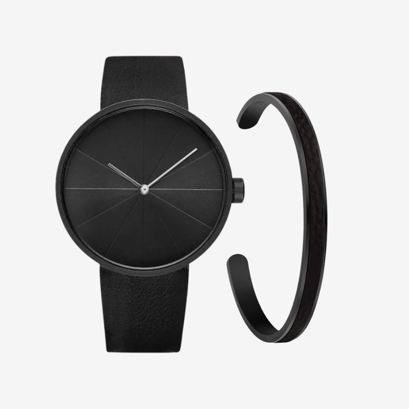 VAINCI™ Focus Black Vegan Leather & Free Bracelet