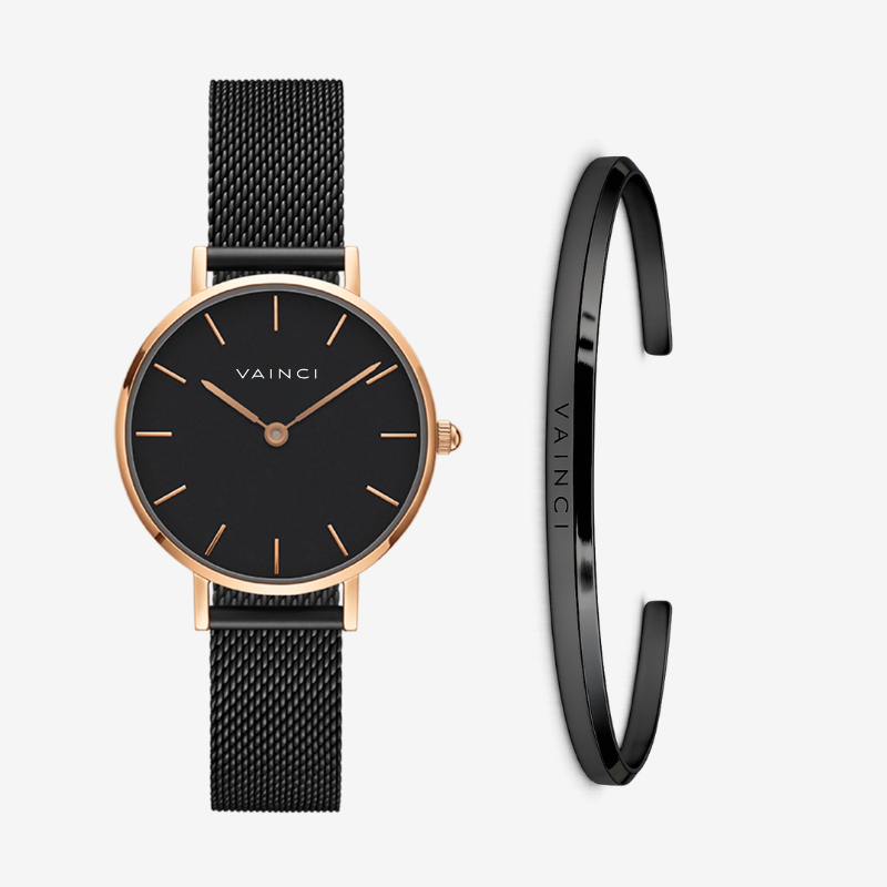 Vainci™ Valora Black & Rose Gold 40mm